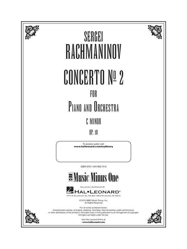 Rachmaninov - Concerto No. 2 in C Minor, Op. 18 (music minus one - bok + online audio access)