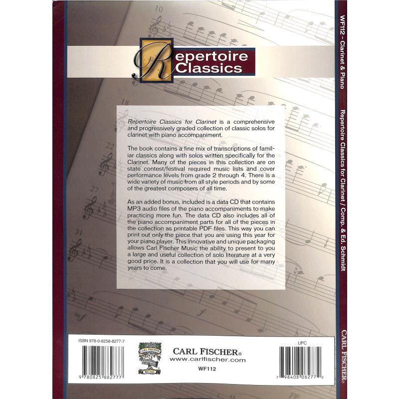 Repertoire classics for clarinet (bok + online audio access)