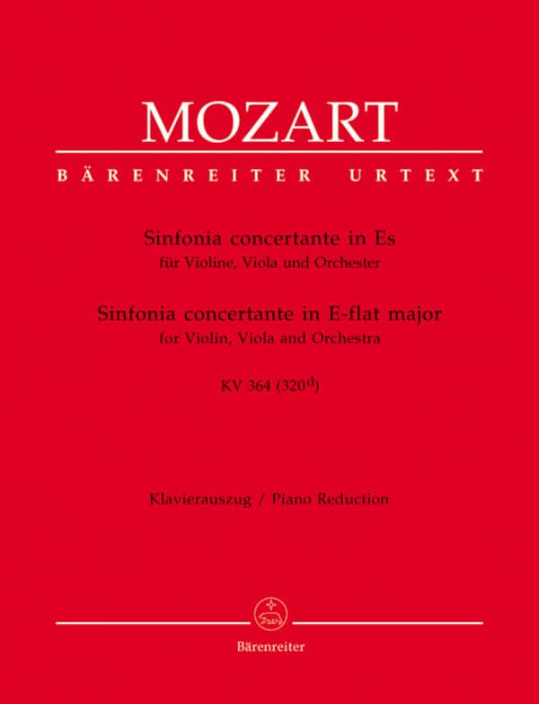 Mozart, Wolfgang Amadeus: Sinfonia concertante for Violin, Viola and Orchestra in E-flat major K. 364 (320d) (urtext) 2 stråkar & piano