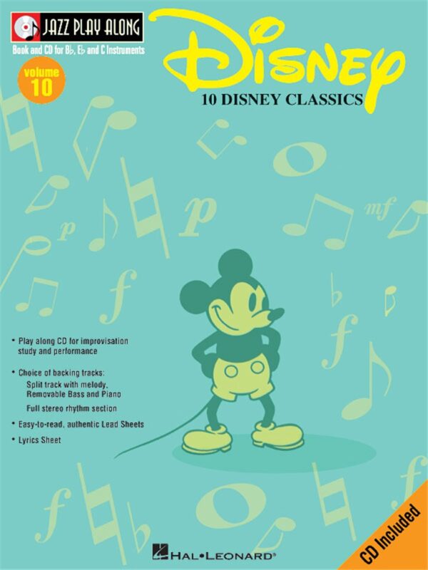 Hal Leonard Jazz Play Along Vol.10: 10 Disney Classics (Bok + CD) Disney