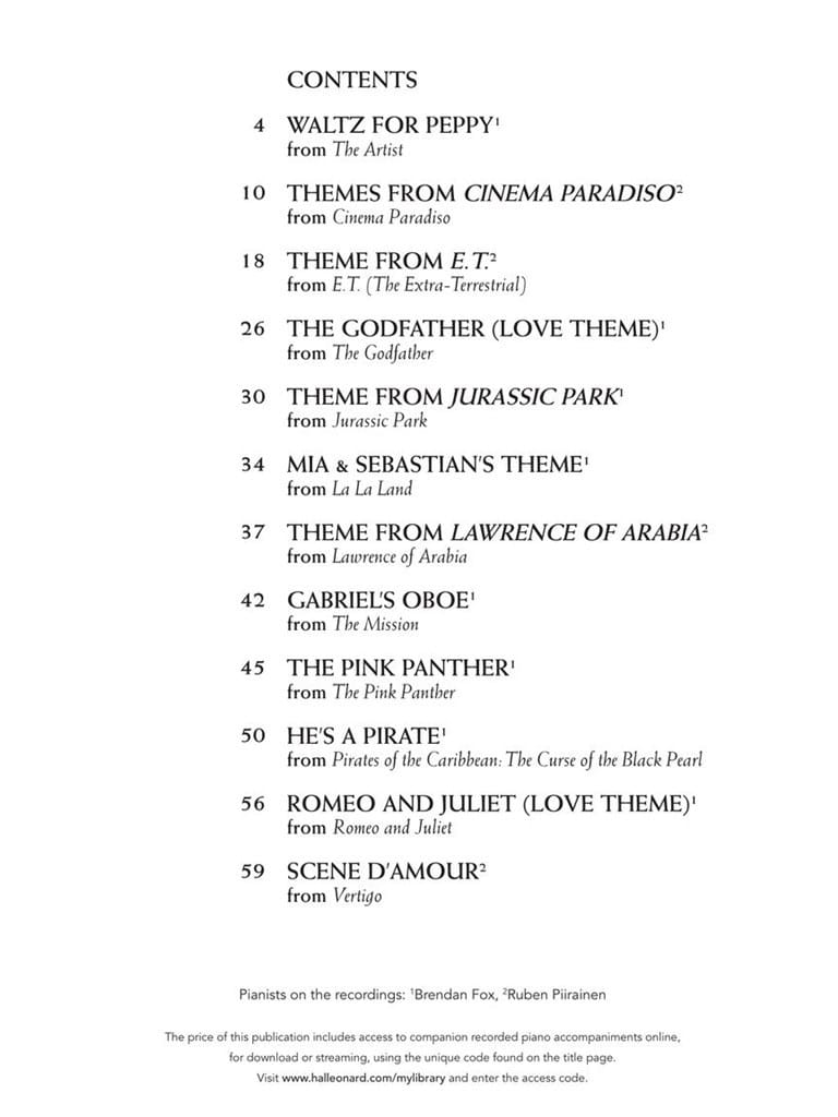 Movie Themes for Classical Players - Clarinet (bok + online audio access)