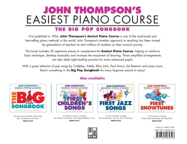 John Thompson’s Easiest Piano Course: The Big Pop Songbook Antologier/Sångböcker/easy piano