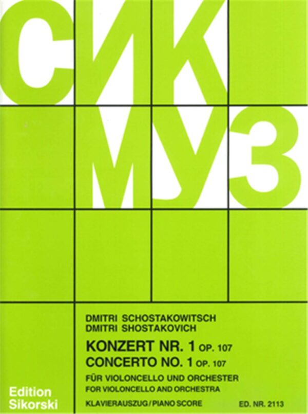 Schostakowitsch, Dmitri: Konzert Nr. 1 for Violoncello and Orchestra Opus 107 (Revised edition) Klaverutdrag Cello klassisk repertoar