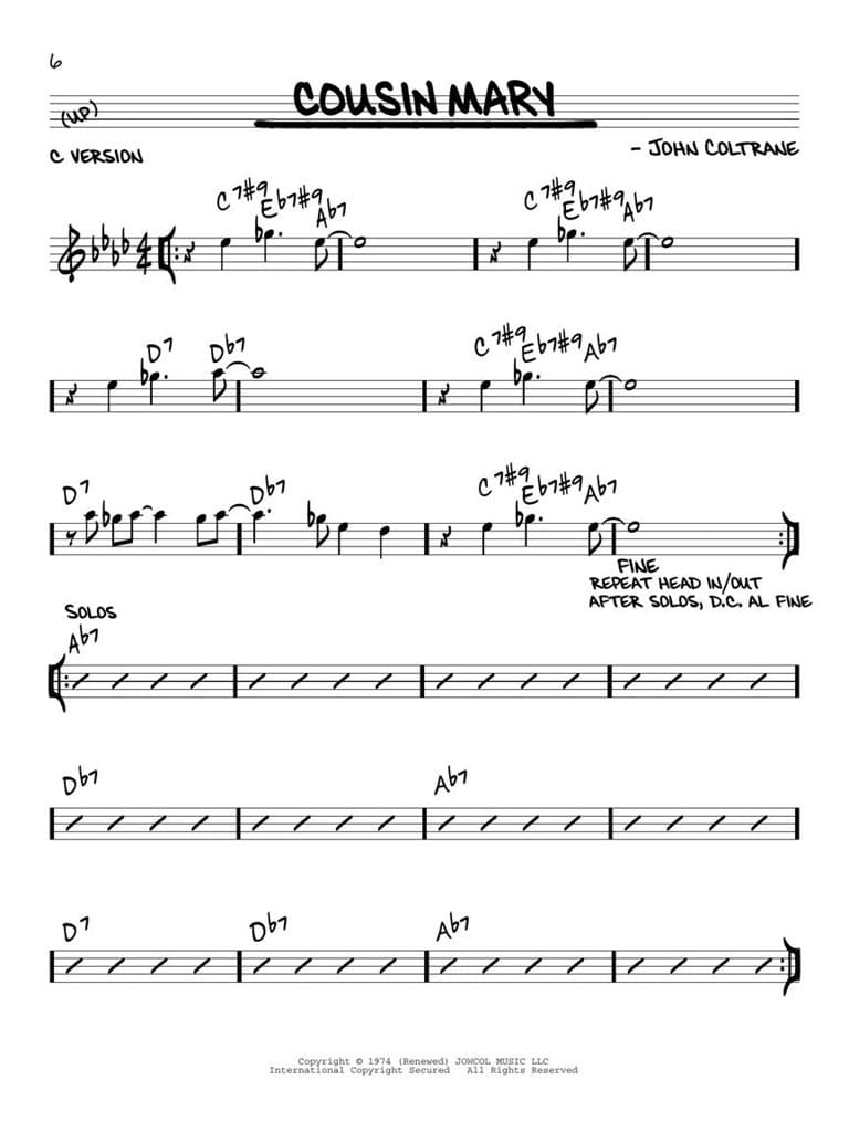 John Coltrane Play-Along (for C, Bb, Eb & Bass Clef Instruments (Bok + online audio access)