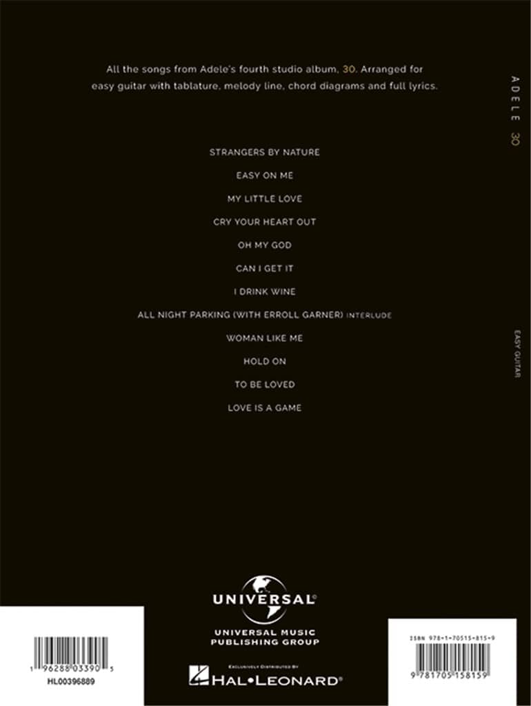 Adele – 30 (easy guitar TAB) Adele – 30 (easy guitar TAB) Gitarr