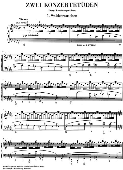 Liszt, Franz: Zwei Konzertetüden_ Waldesrauschen und Gnomenreigen/Two Concert Etudes Forest Murmurs & Dance of the Gnomes (urtext) Liszt, Franz: Zwei Konzertetüden_ Waldesrauschen und Gnomenreigen/Two Concert Etudes Forest Murmurs & Dance of the Gnomes (urtext) Noter