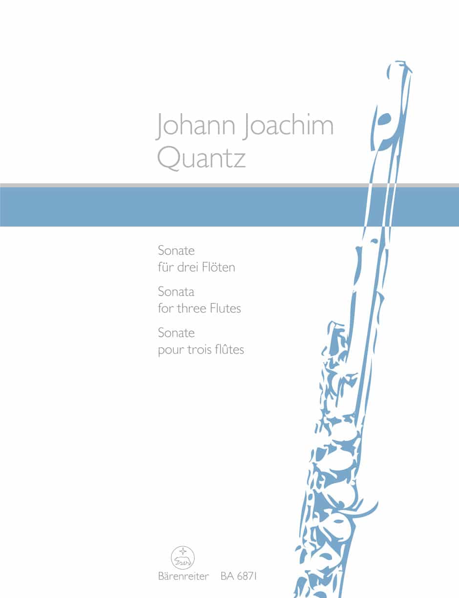 Quantz, Johann Joachim: Sonata for three Flutes (flöjttrio, spelpartitur)