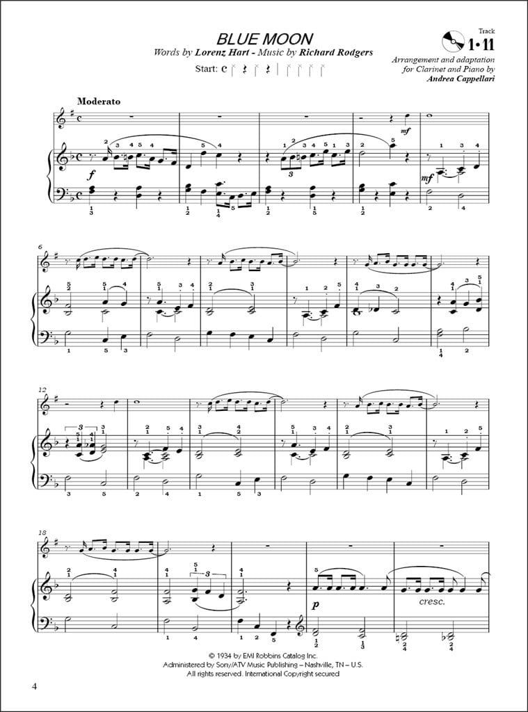 Clarinet & Piano Jazz/Swing Duets