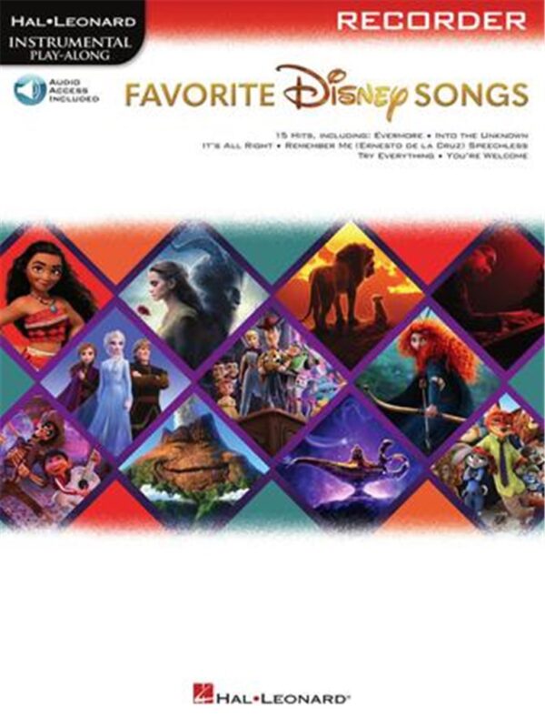 Favorite Disney Songs recorder (Bok + online audio access) Blockflöjt