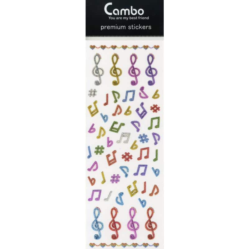 Klistermärken/Stickers med noter och musiksymboler (vit)