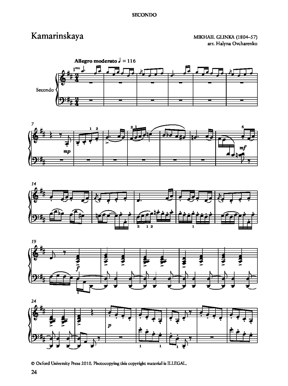 Piano Duets Russian Composers