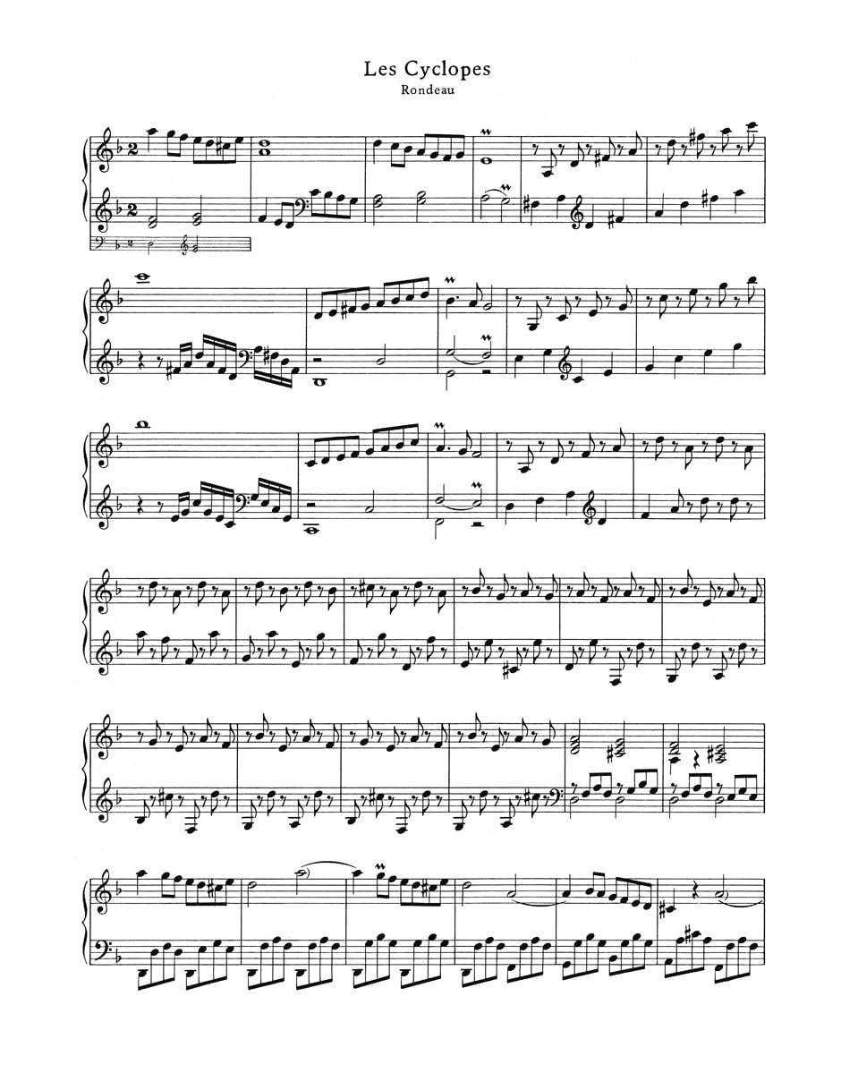 Rameau, Jean-Philippe: Les Cyclopes / Les Sauvages for Keyboard from ”Pièces de Clavecin” Rameau, Jean-Philippe: Les Cyclopes / Les Sauvages for Keyboard from ”Pièces de Clavecin” Noter
