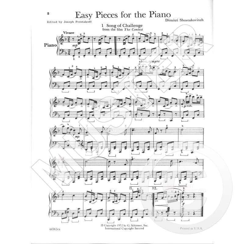Shostakovitch, Dimitri: Easy Pieces for the Piano (Prostakoff)