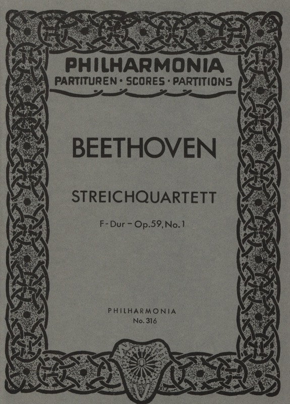 van Beethoven, Ludwig: String Quartet in F major Op.59/1 (study score/studiepartitur)