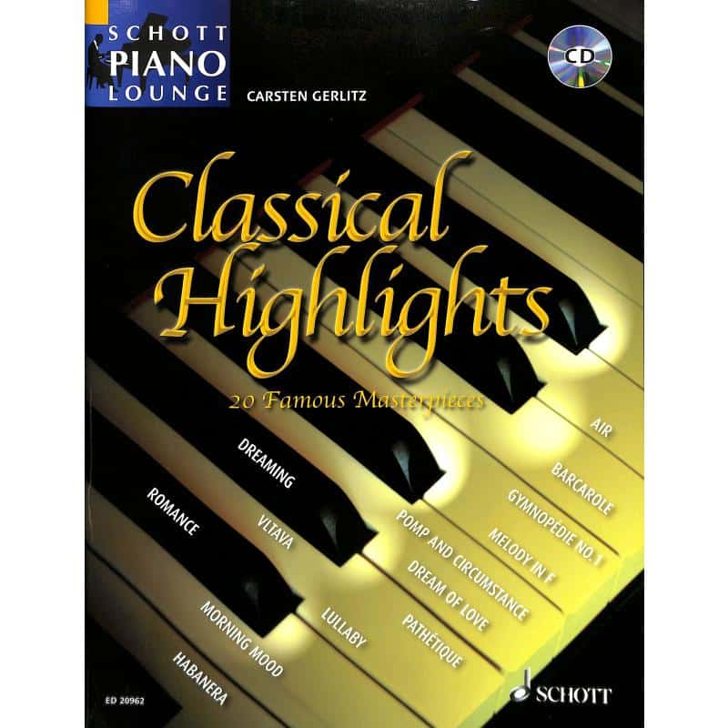 Gerlitz, Carsten: Classical Highlights 20 Famous Masterpieces, piano (bok + CD)