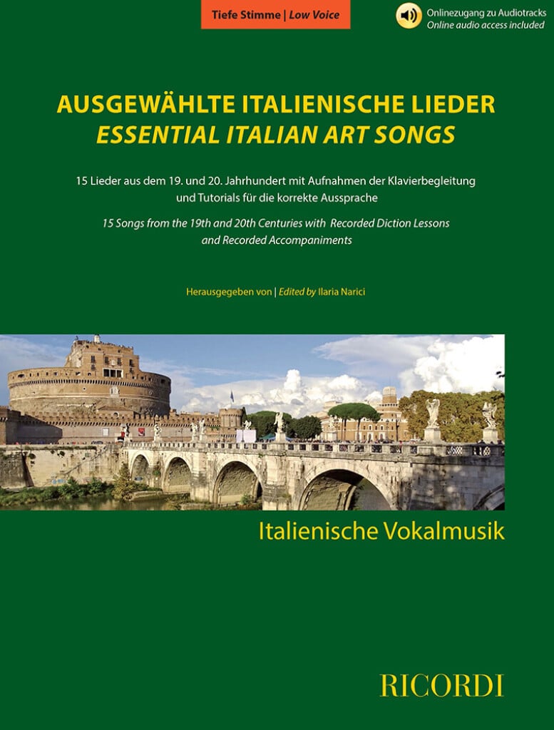 Ausgewählte italienische Lieder/Essential Italian Art Songs (Low Voice) - Bok + Online audio access