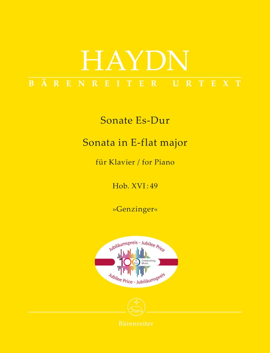 Haydn, Joseph: Sonata for Piano E-flat major (Hob. XVI:49) ”Genzinger” (urtext, 100 years of Bärenreiter Jubilee edition) Noter