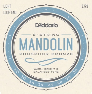 D'Addario EJ73, Strängar till Mandolin (phosphor bronze, loop end) light, set